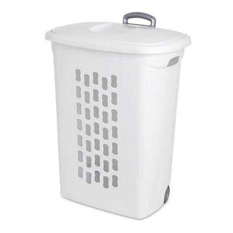 plastic hamper with wheels|sterilite laundry hamper on wheels.